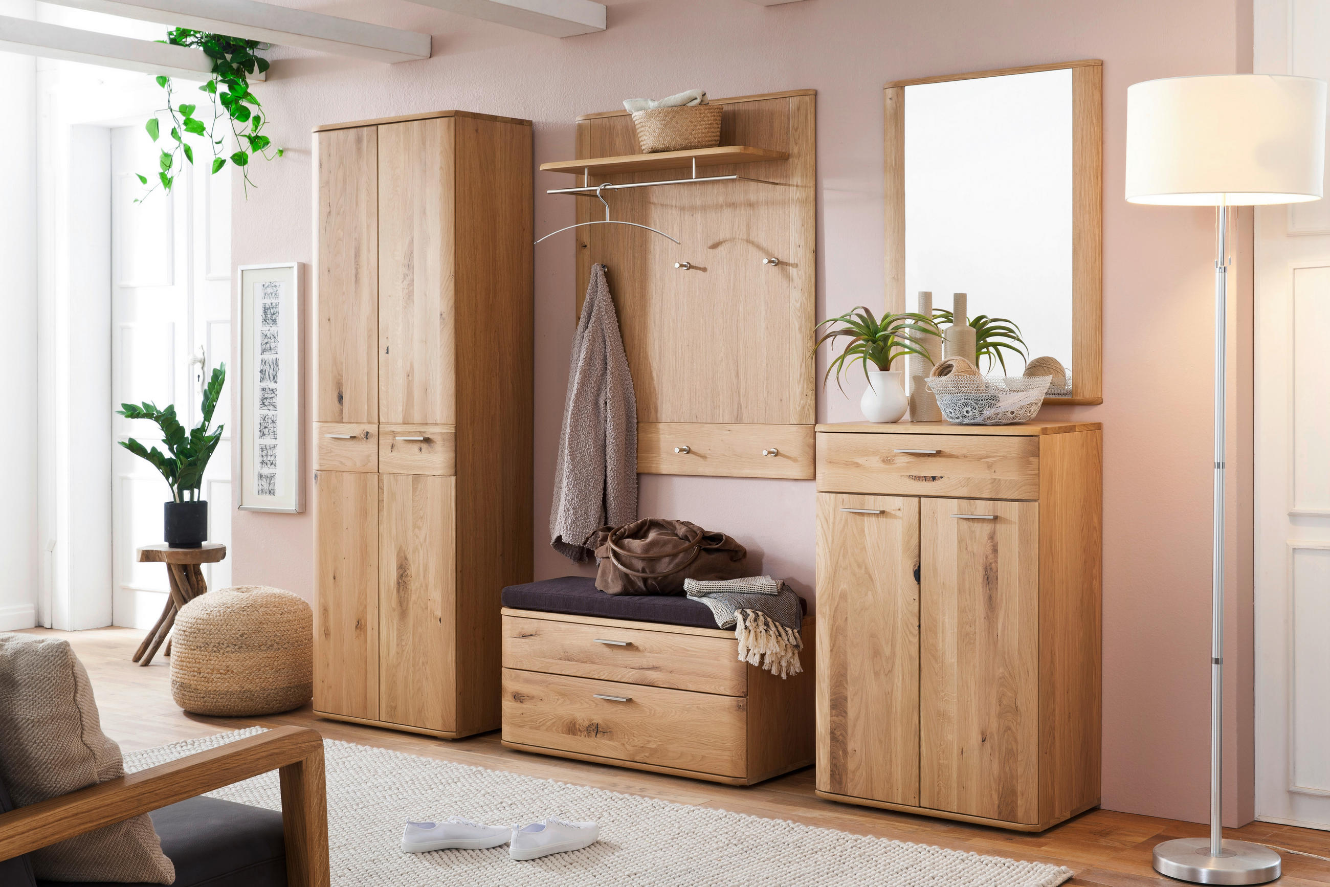 GARDEROBE 5-teilig  in 240/197/38 cm  - Eichefarben, Natur, Holz/Holzwerkstoff (240/197/38cm)