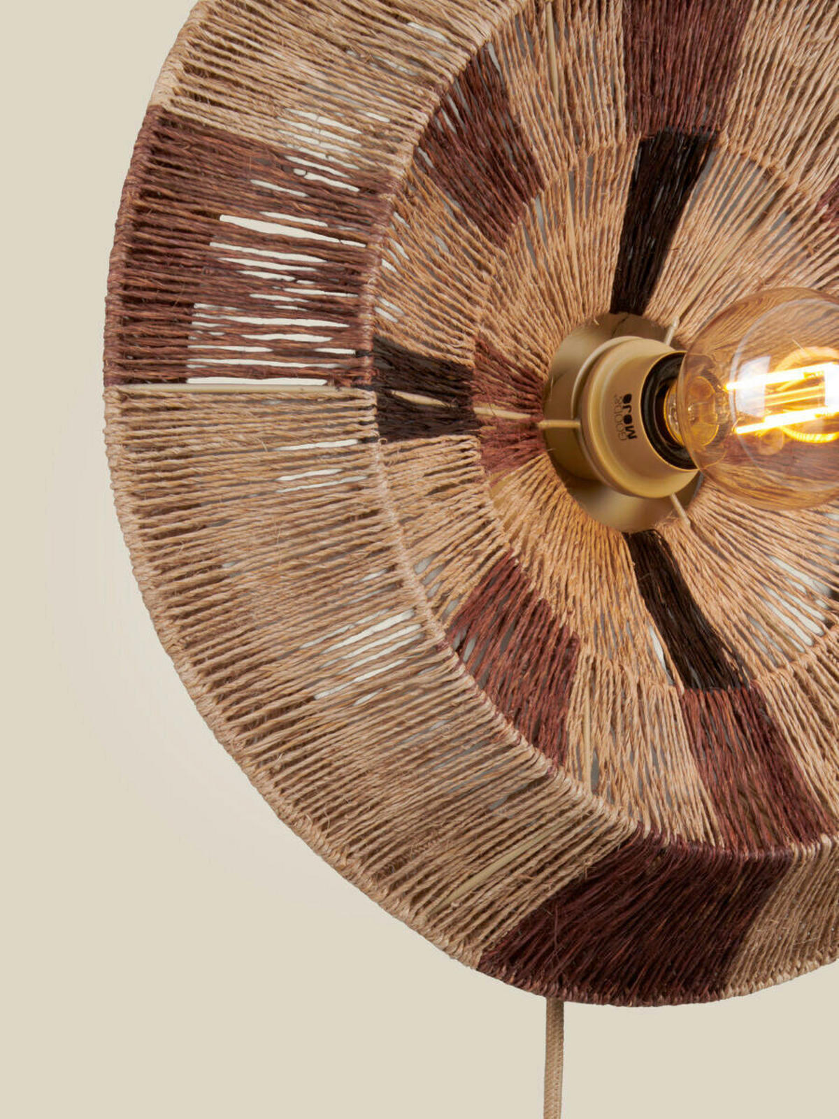 WANDLEUCHTE Good & Mojo 45/45 cm  - Hellbraun/Schwarz, Trend, Textil (45/45cm) - Good & Mojo