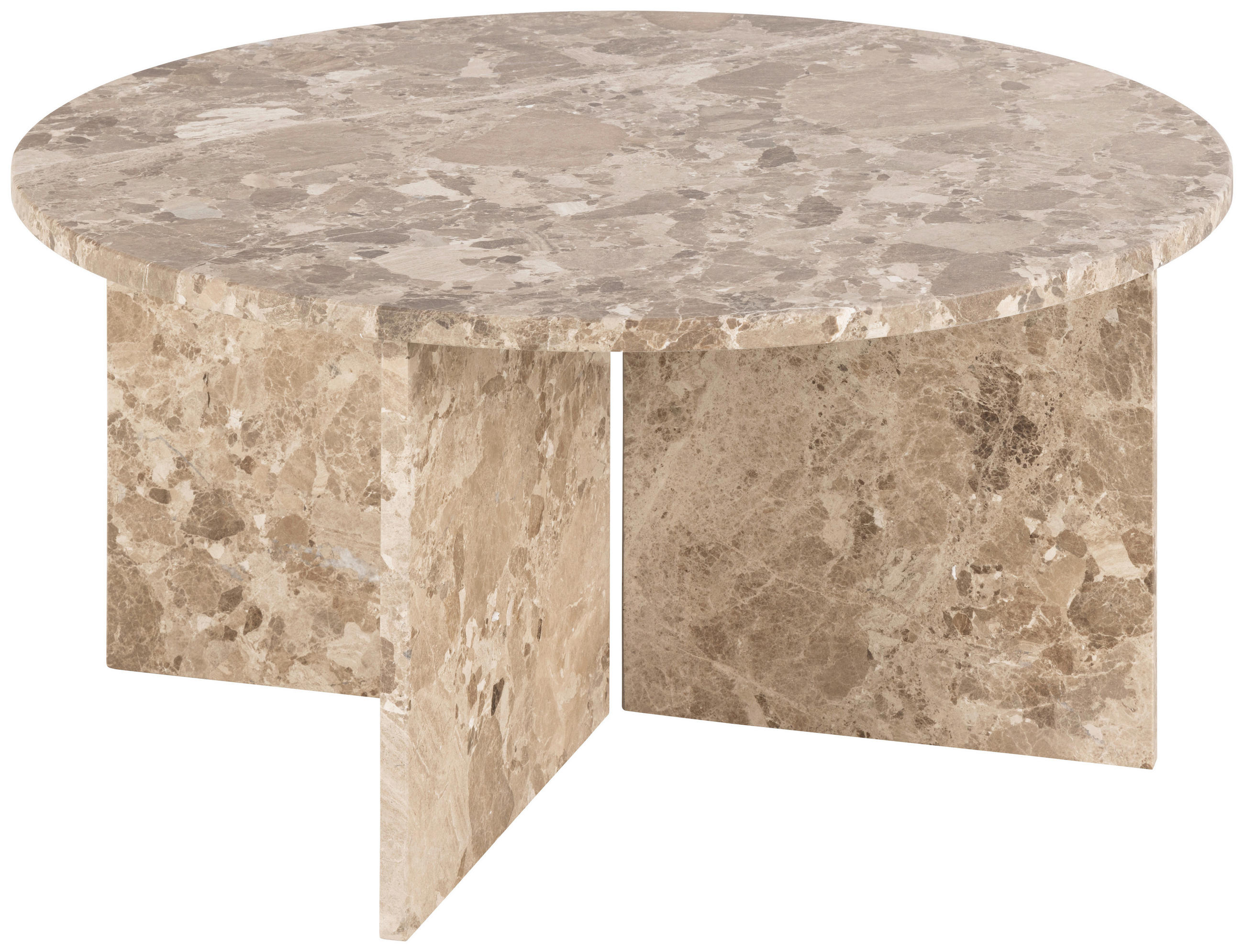 COUCHTISCH in Stein 90/90/42 cm  - Braun, Design, Stein (90/90/42cm) - MID.YOU