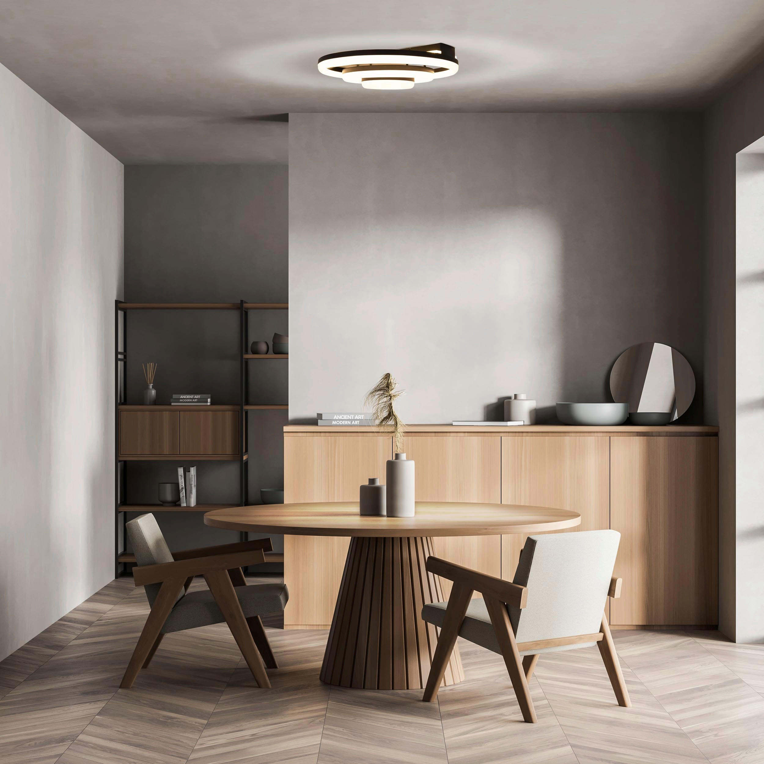 LED-DECKENLEUCHTE 60/15.5 cm   - Schwarz/Weiß, Design, Kunststoff/Metall (60/15.5cm) - Näve