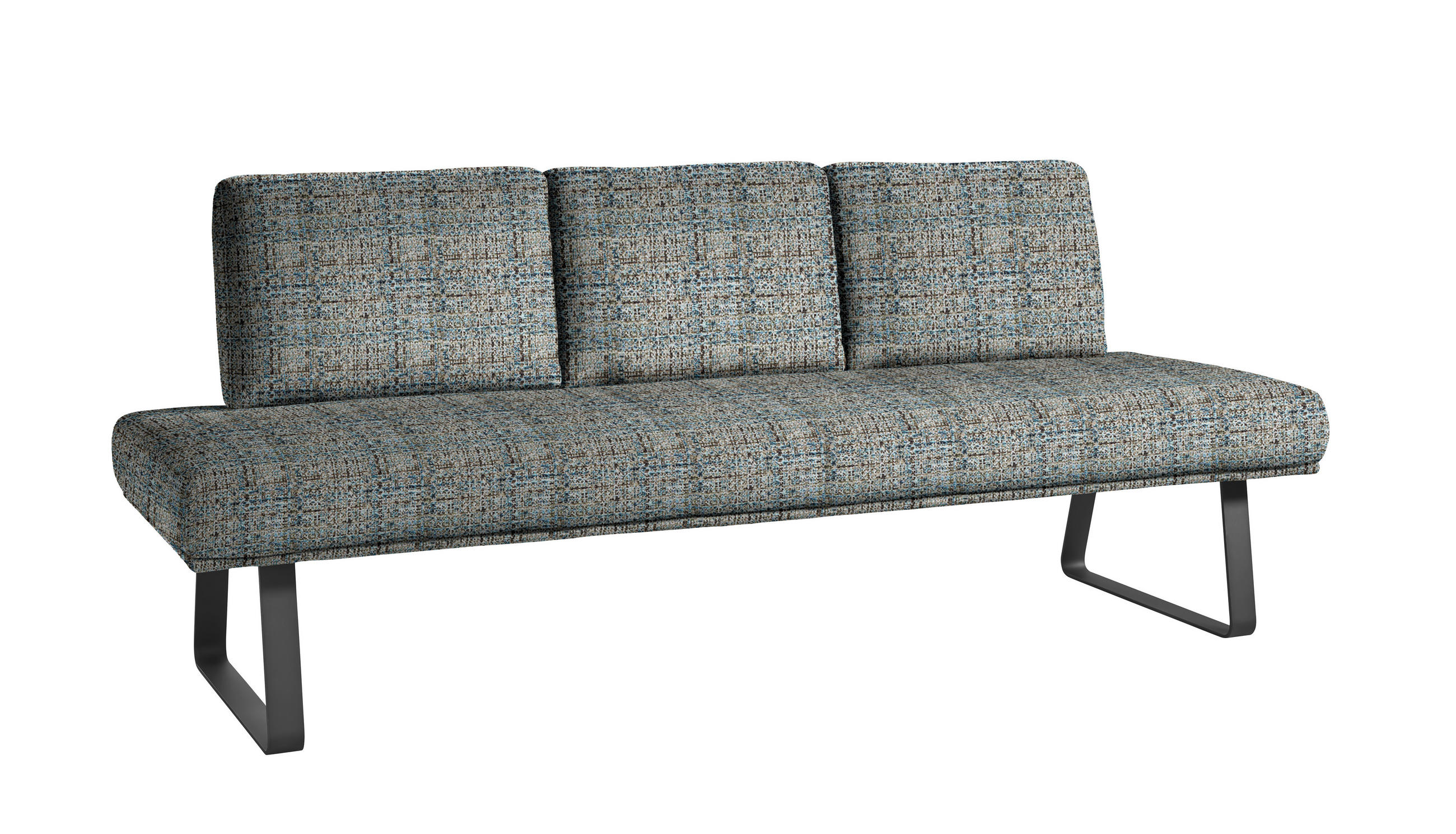 SITZBANK 209/92/78 cm  in Blau, Schwarz, Olivgrün  - Blau/Schwarz, Design, Textil/Metall (209/92/78cm) - Dieter Knoll