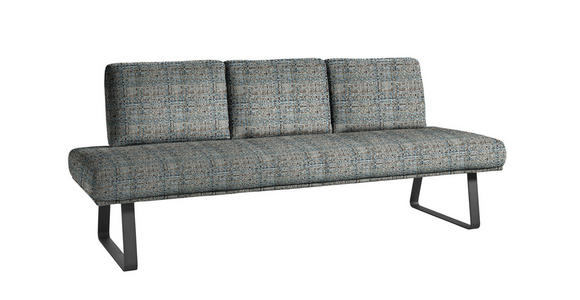 SITZBANK 224/92/78 cm in Blau, Schwarz, Olivgrün - Blau/Schwarz, Design, Textil/Metall (224/92/78cm) - Dieter Knoll