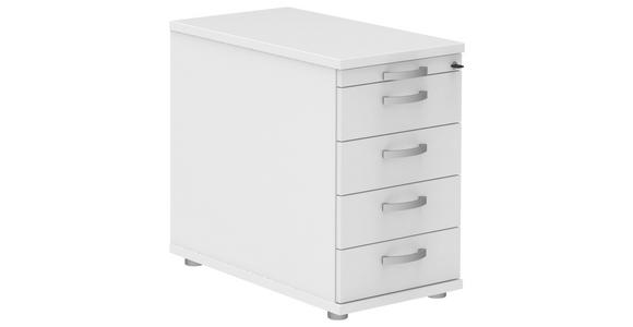 ANSTELLCONTAINER Weiß, Alufarben - Alufarben/Weiß, KONVENTIONELL, Holzwerkstoff/Metall (43/72-80/80cm) - Moderano