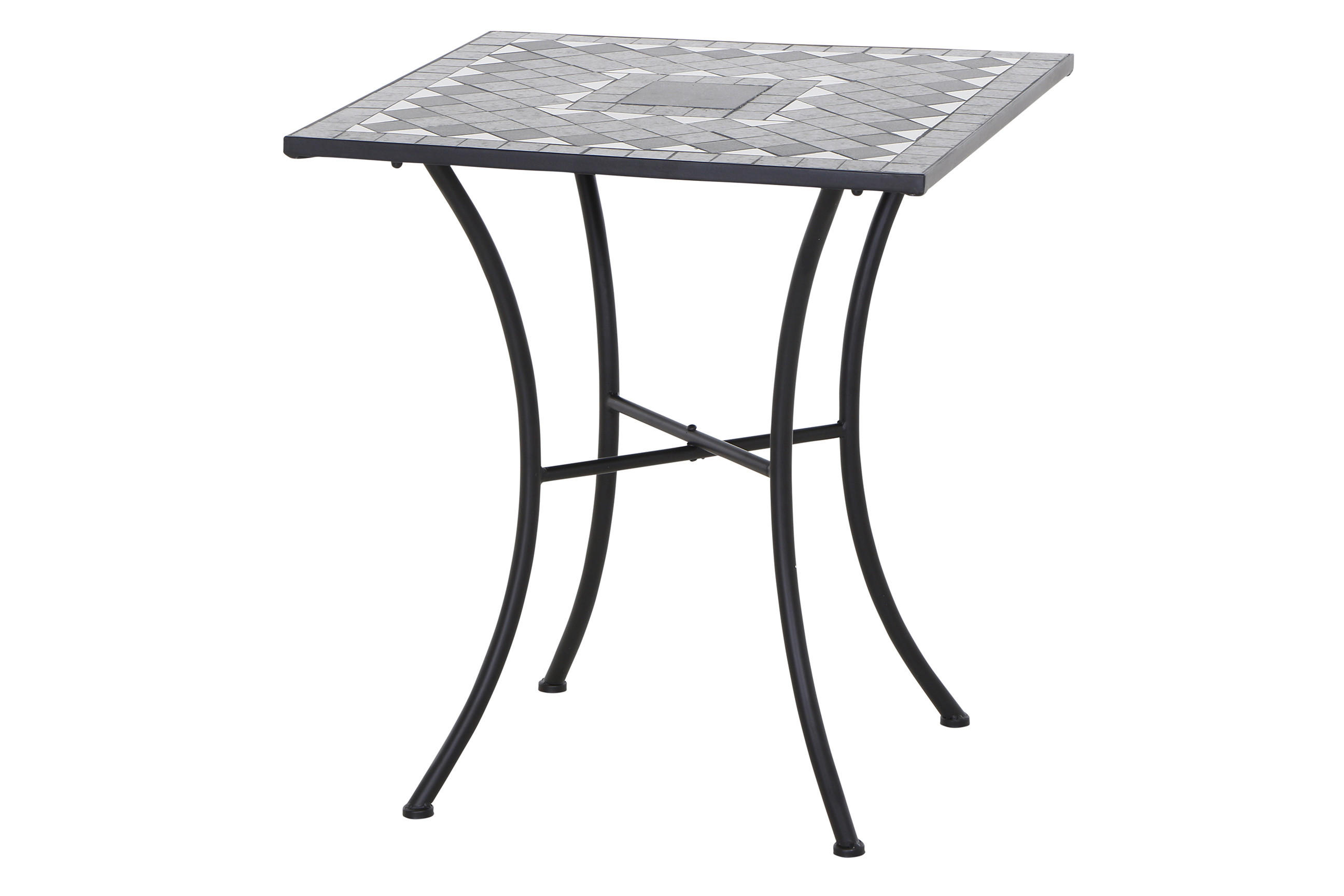 GARTENTISCH Metall, Keramik Schwarz quadratisch  - Schwarz, KONVENTIONELL, Keramik/Metall (64/64/71cm) - Siena Garden