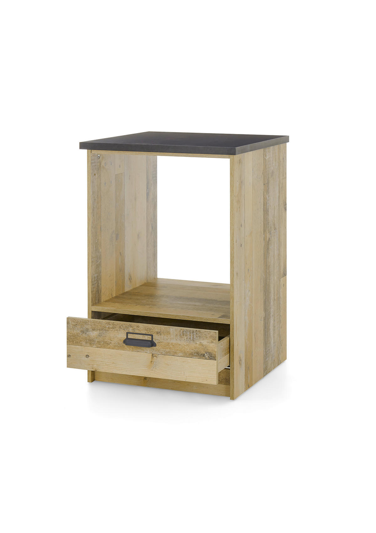 HERDUMBAUSCHRANK 64/93/64 cm  in Anthrazit, Naturfarben  - Anthrazit/Schwarz, Trend, Holzwerkstoff/Metall (64/93/64cm) - MID.YOU