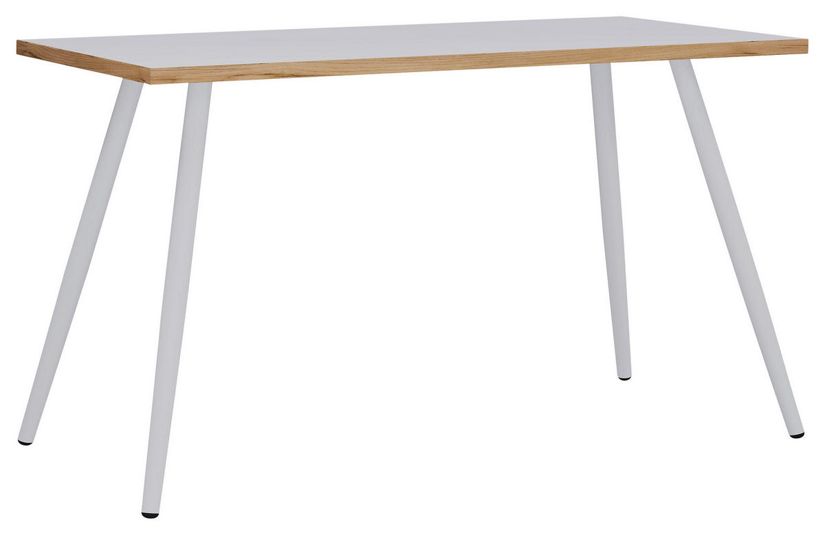 SCHREIBTISCH 110/50/70 cm  in Weiss, Honigeiche  - Honigeiche/Weiss, Design, Holzwerkstoff/Metall (110/50/70cm) - MID.YOU