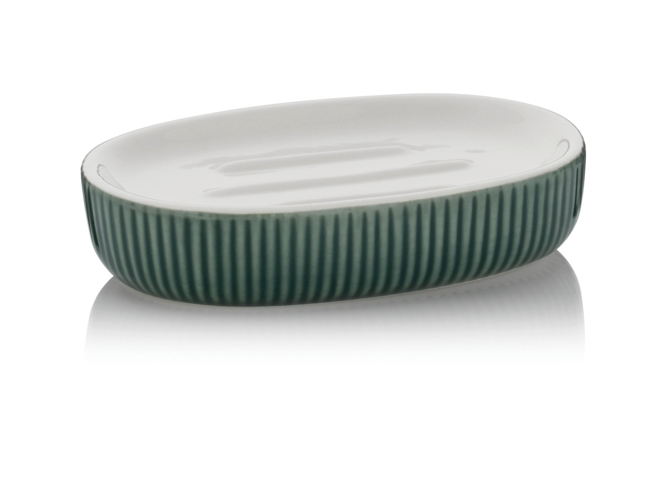 SEIFENSCHALE Keramik  - Dunkelgrün/Grün, Basics, Keramik (13,5/8,5/3,0cm) - Kela