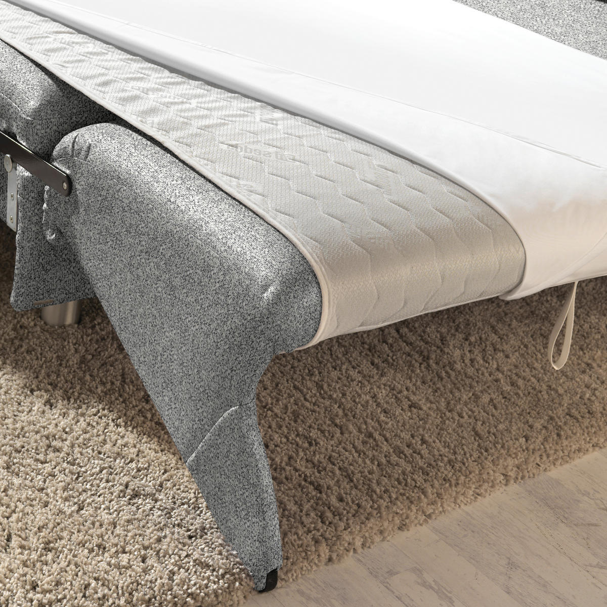 ECKSOFA  in Mikrovelours Naturfarben  227/208 cm  - Alufarben/Naturfarben, KONVENTIONELL, Textil/Metall (227/208cm) - Sedda