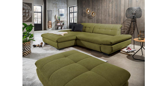 ECKSOFA in Mikrofaser Grün 198/290 cm - Schwarz/Grün, Design, Textil/Metall (198/290cm) - Xora