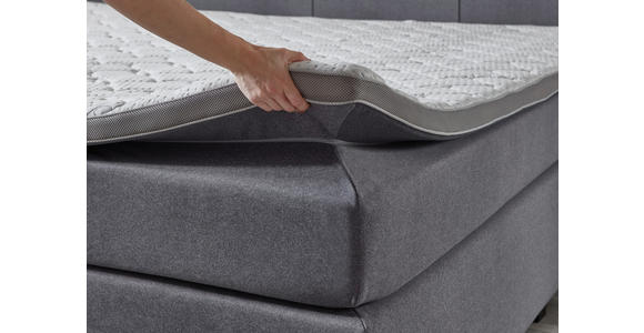 BOXSPRINGBETT 240/200 cm in Grau - Chromfarben/Grau, KONVENTIONELL, Holz/Holzwerkstoff (240/200cm) - Carryhome