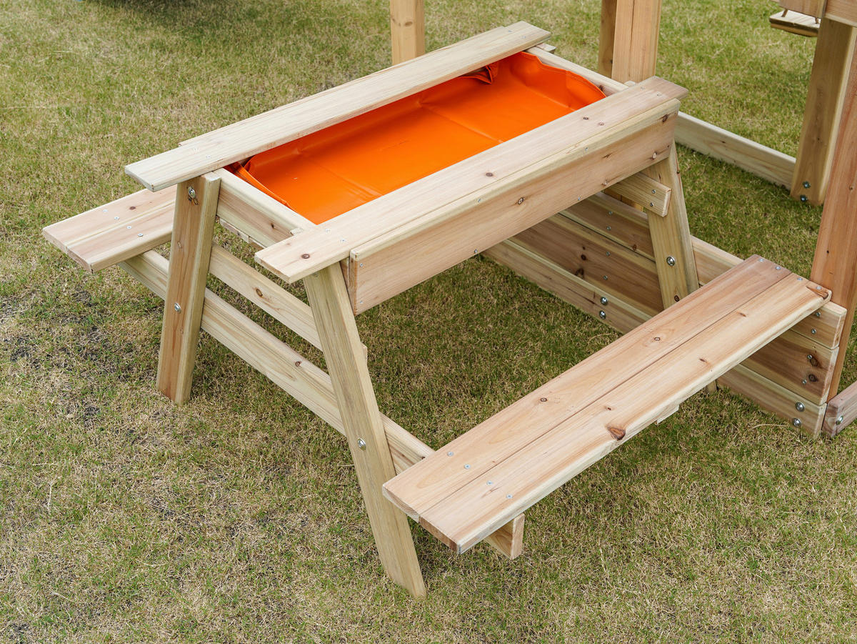 SPIELTURM 366/267/383 cm  - Blau, Konventionell, Holz (366/267/383cm)