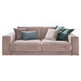 2-SITZER-SOFA in Cord Rosa  - Schwarz/Rosa, Design, Kunststoff/Textil (230/85/127cm) - Hom`in
