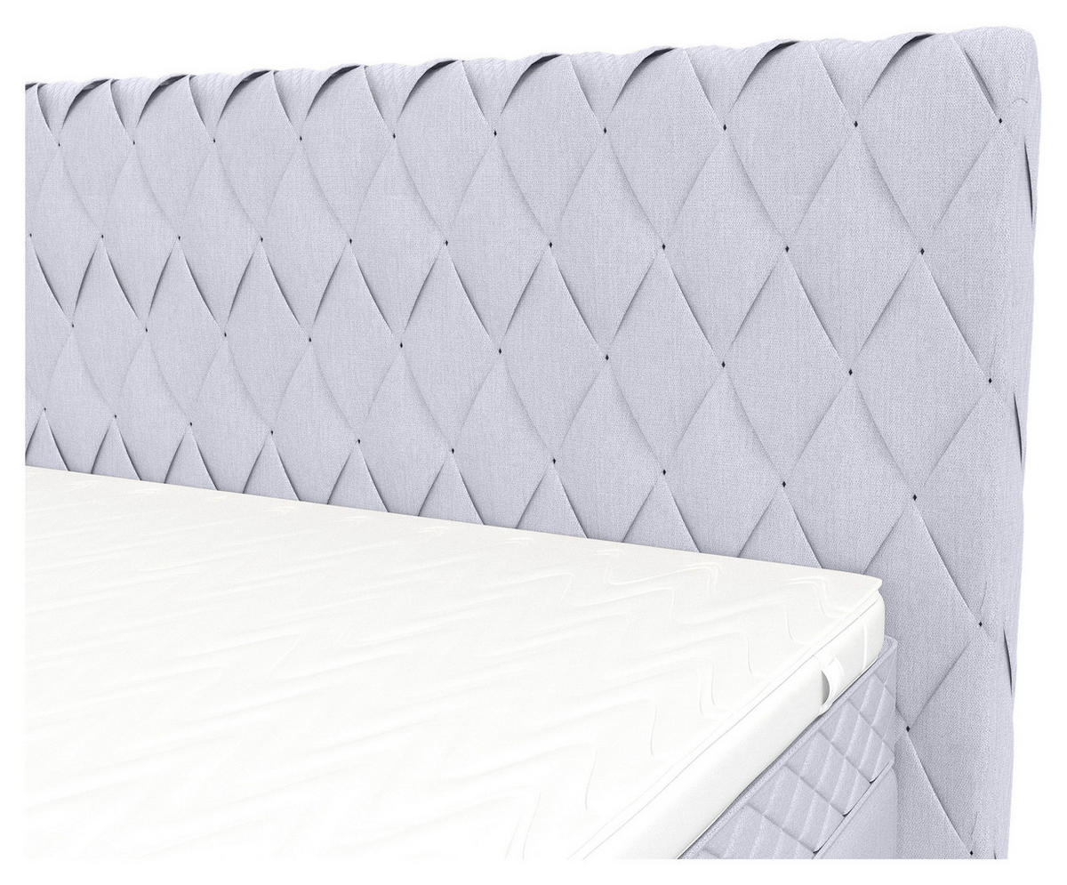 BOXSPRINGBETT 140/200 cm  in Hellgrau  - Hellgrau/Schwarz, Design, Textil/Metall (140/200cm) - Boxxx