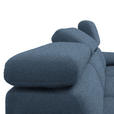 ECKSOFA in Velours Blau  - Blau/Schwarz, Design, Textil/Metall (187/295cm) - Novel