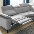 ECKSOFA in Echtleder Grau  - Schwarz/Grau, Design, Leder/Metall (285/239cm) - Cantus