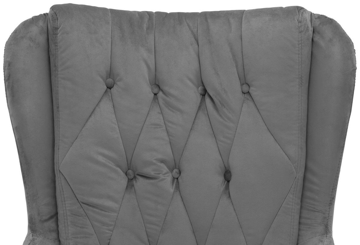 RELAXSESSEL Samt Hocker    - Grau, Design, Metall (73/102/84cm) - MID.YOU