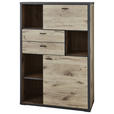 HIGHBOARD Eichefarben, Dunkelgrau  95,8/140,9/37,4 cm  - Dunkelgrau/Eichefarben, Design, Holzwerkstoff/Kunststoff (95,8/140,9/37,4cm) - Xora
