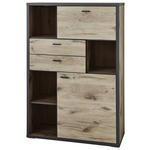 HIGHBOARD Eichefarben, Dunkelgrau  95,8/140,9/37,4 cm  - Dunkelgrau/Eichefarben, Design, Holzwerkstoff/Kunststoff (95,8/140,9/37,4cm) - Xora
