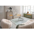 LOWBOARD Taupe, Eichefarben  207/69/42 cm  - Taupe/Eichefarben, Design, Glas/Holz (207/69/42cm) - Novel