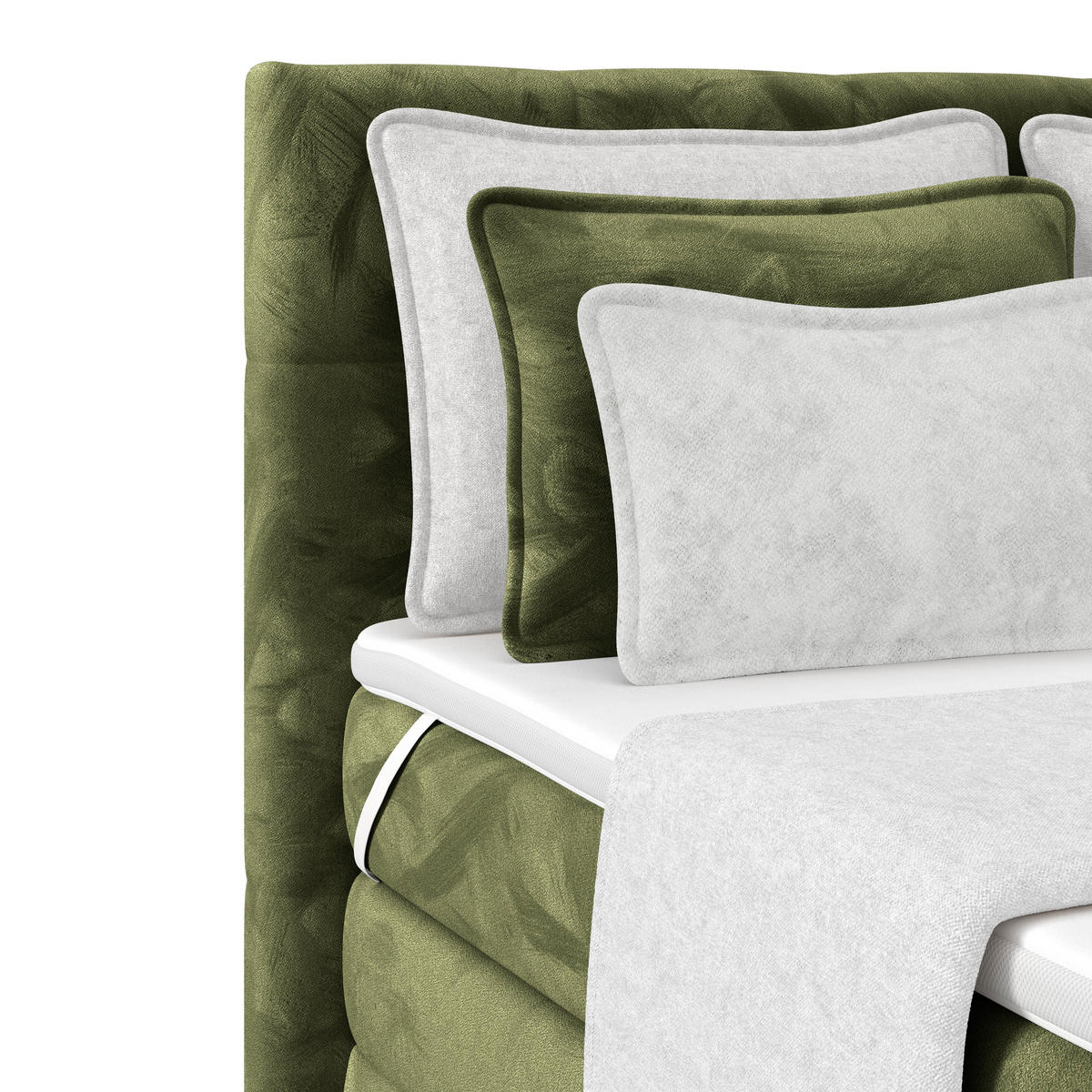 BOXSPRINGBETT 140/200 cm,  in Dunkelgrün, gepolstertes Kopfteil, Bettkasten, Topper, Matratzen, H3 + H3 = fest  - Dunkelgrün, KONVENTIONELL, Holz/Holzwerkstoff (140/200cm) - Luca Bessoni