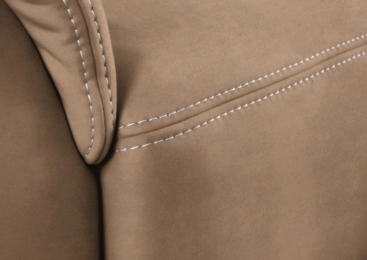 3-SITZER-SOFA in Mikrofaser Beige  - Beige/Alufarben, Konventionell, Textil/Metall (198/100/89cm) - Beldomo Comfort