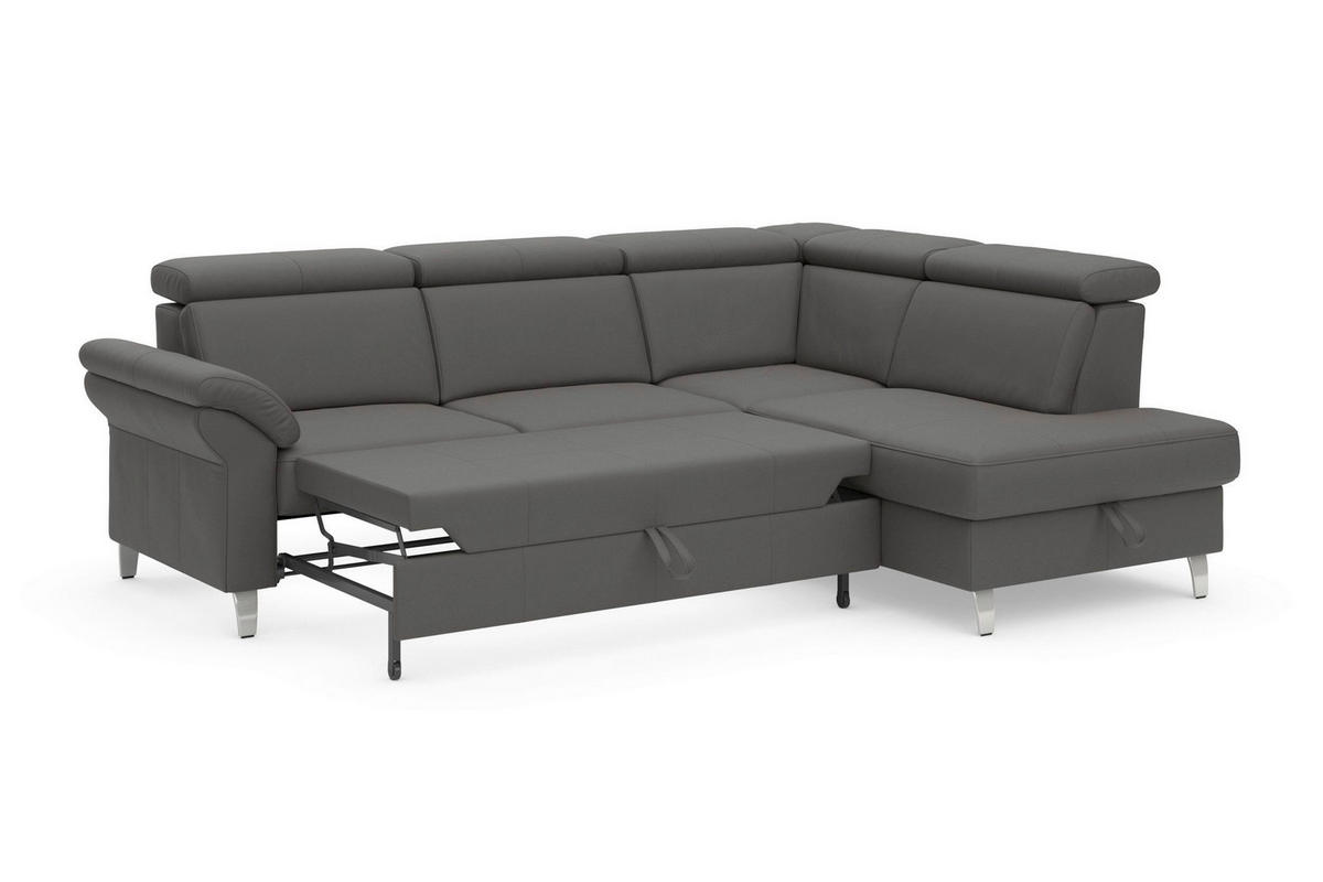 ROHOVÁ SEDAČKA, kůže, mokka - barvy chromu/mokka, Basics, kov/kůže (245/194cm) - Sit & More