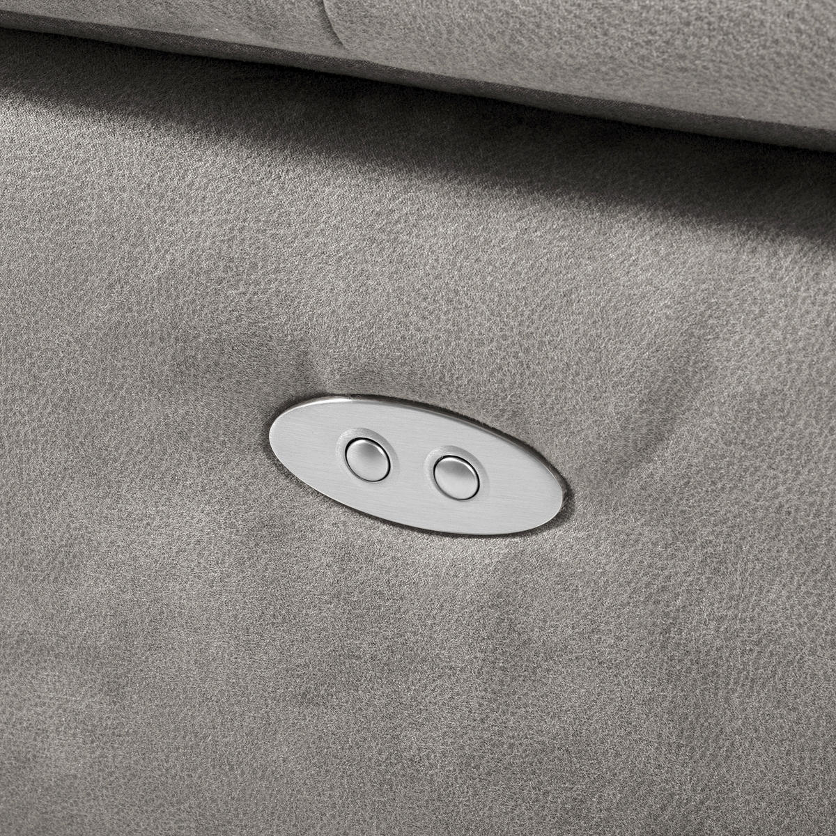 ECKSOFA SONO in Lederlook Grau Armteilverstellung, Kopfteilverstellung  265/210 cm  - Chromfarben/Grau, Design, Textil/Metall (265/210cm) - Livetastic