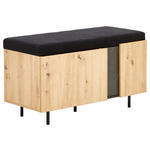 GARDEROBENBANK  in 92/54/42 cm  - Anthrazit/Schwarz, KONVENTIONELL, Textil/Metall (92/54/42cm) - Voleo