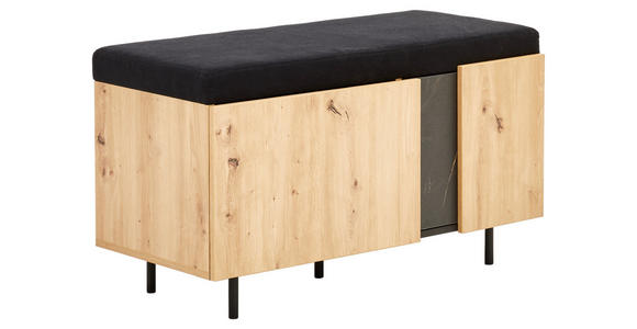 GARDEROBENBANK  in 92/54/42 cm  - Anthrazit/Schwarz, KONVENTIONELL, Textil/Metall (92/54/42cm) - Voleo