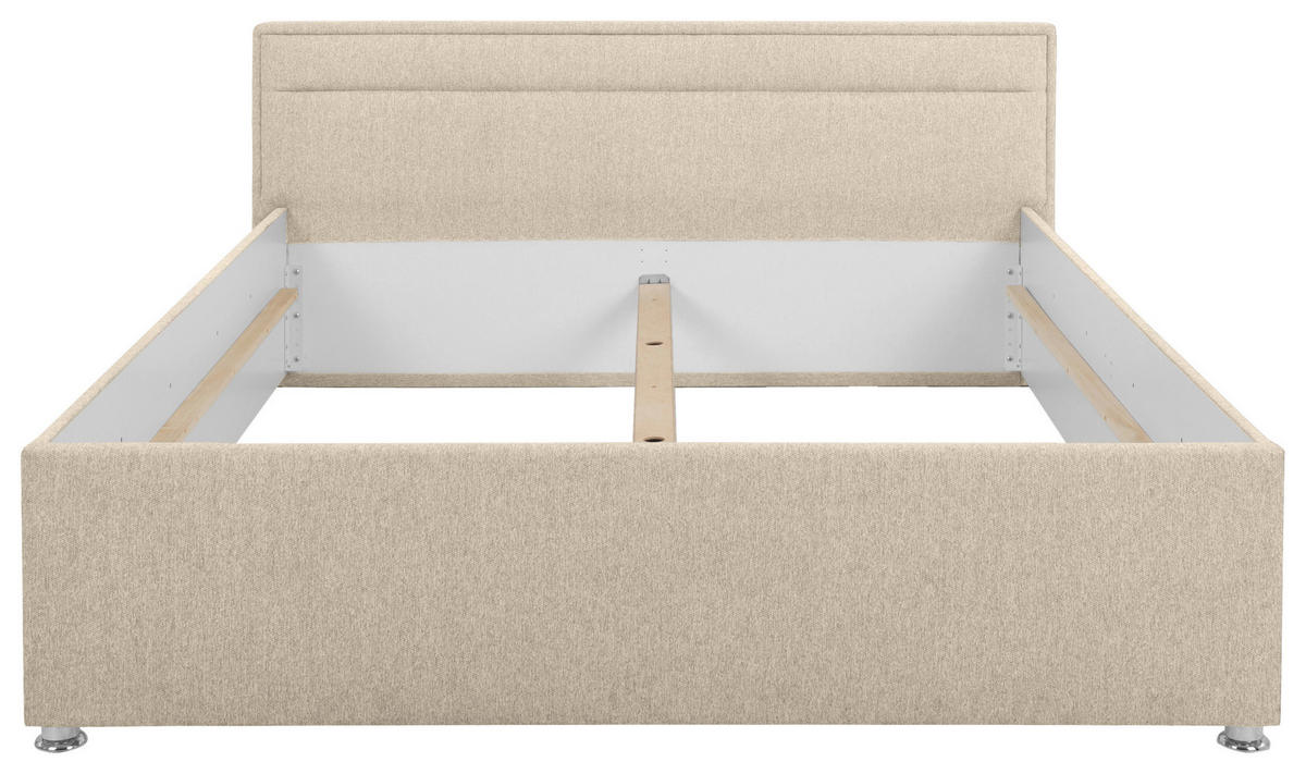 POLSTERBETT Lattenrost, Bettkasten, Matratze 160/200 cm  in Beige  - Beige, MODERN, Holz/Kunststoff (160/200cm) - MID.YOU