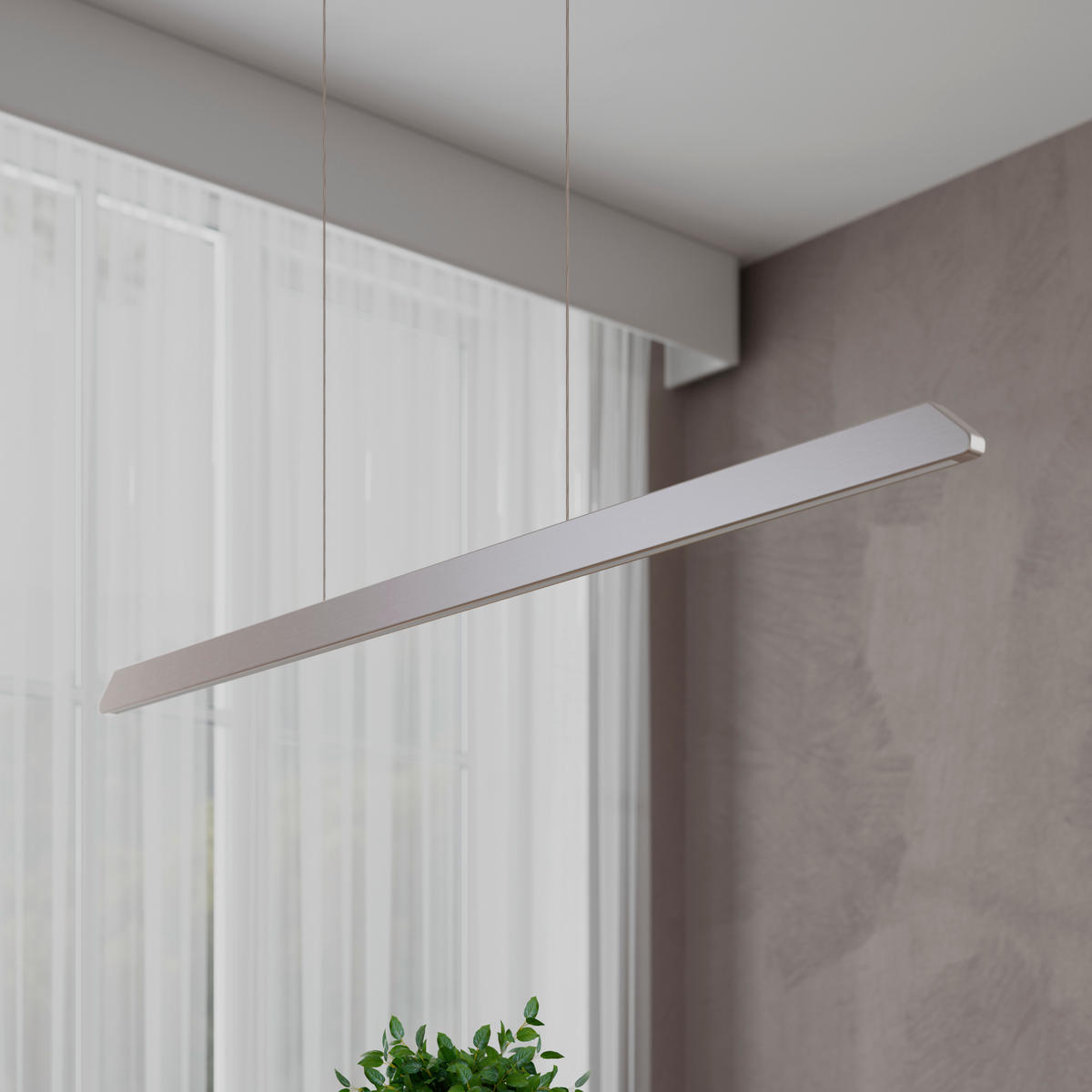 ZÁVĚSNÉ LED SVÍTIDLO, 113/1,5/150 cm  - barvy niklu, Design, kov/plast (113/1,5/150cm) - Novel