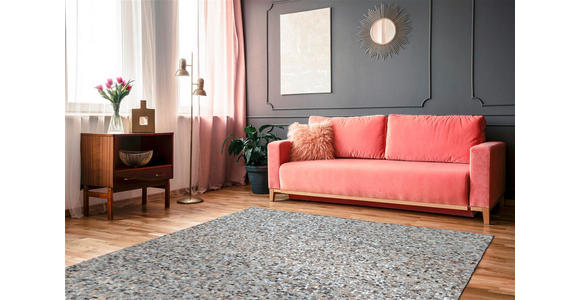 FLACHWEBETEPPICH 160/230 cm Finish 125 Grau / Silber Grau, Silberfarben  - Silberfarben/Grau, Basics, Leder/Textil (160/230cm) - Novel