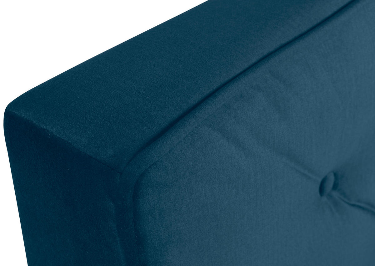 POLSTERBETT 140/200 cm  in Dunkelblau  - Chromfarben/Kernbuche, Modern, Holz/Textil (140/200cm) - MID.YOU