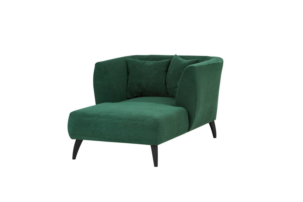 XXL-SESSEL in Cord Grün  - Schwarz/Grün, Modern, Holz/Textil (108/84/155cm) - MID.YOU