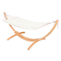 HÄNGEMATTE Mischgewebe Weiß  - Eukalyptusholzfarben/Naturfarben, KONVENTIONELL, Holz/Textil (320/120/120cm) - La Siesta