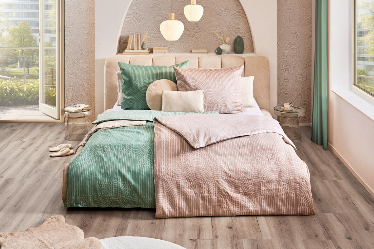 WENDEBETTWÄSCHE TANJA Satin 140/200 cm  - Beige, KONVENTIONELL, Textil (140/200cm) - Novel