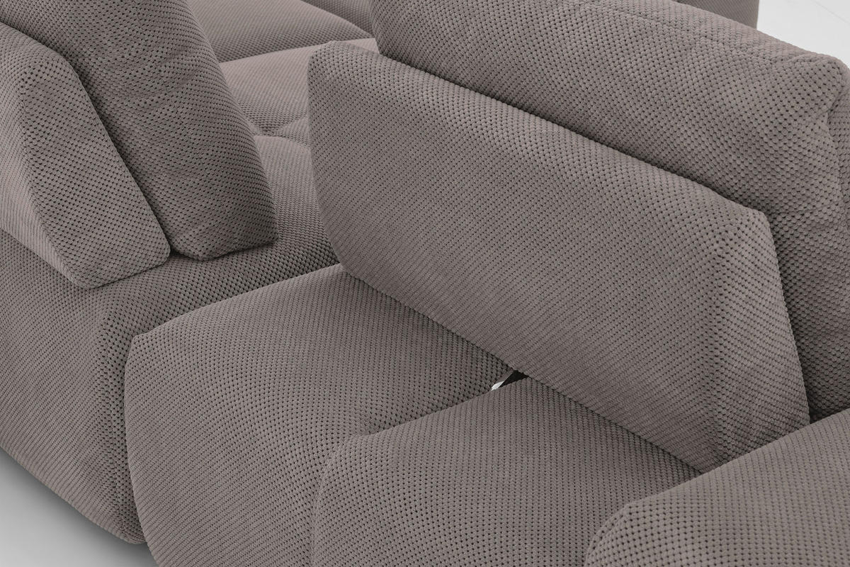 ECKSOFA in Velours Braun  326/236 cm  - Schwarz/Braun, Design, Kunststoff/Textil (326/236cm) - Xora