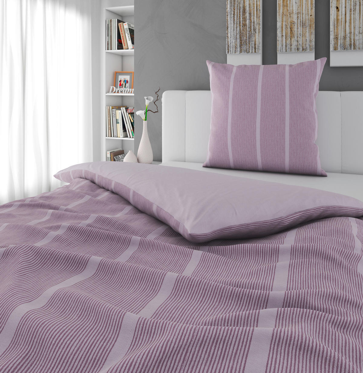 WENDEBETTWÄSCHE Renforcé 135/200 cm  - Mauve, Textil (135/200cm) - Bio:Vio