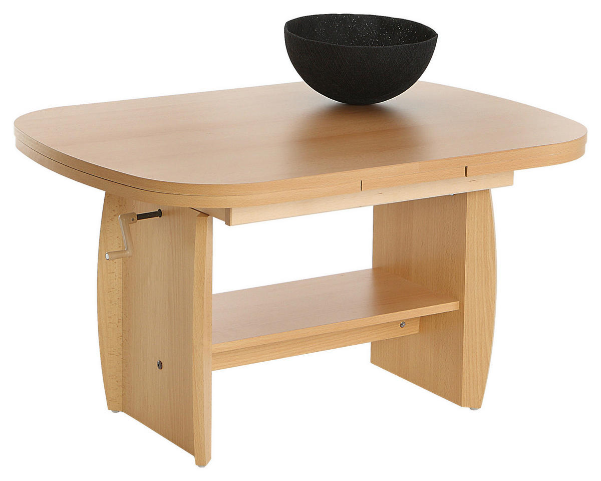 COUCHTISCH oval Buchefarben  - Buchefarben, Basics, Holzwerkstoff (90 - 142/52 - 62/68cm) - MID.YOU