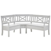 ECKBANK 170/147 cm Weiß Kiefer massiv   - Weiß, ROMANTIK / LANDHAUS, Holz (170/147cm) - Boxxx