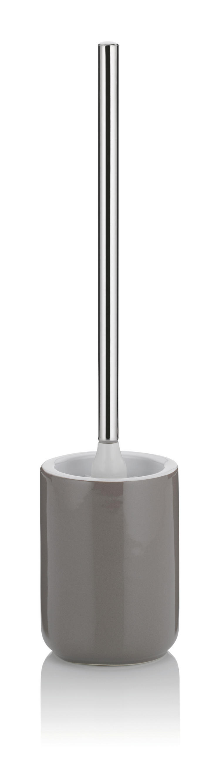WC-BÜRSTENGARNITUR in Metall  Kunststoff   - Weiß/Grau, KONVENTIONELL, Keramik/Kunststoff (10,5/46cm) - Kela