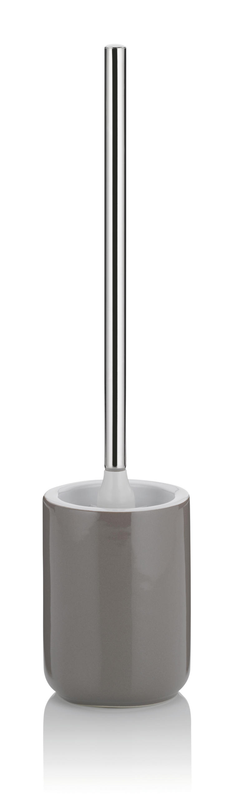 WC-BÜRSTENGARNITUR in Metall  Kunststoff   - Weiß/Grau, KONVENTIONELL, Keramik/Kunststoff (10,5/46cm) - Kela