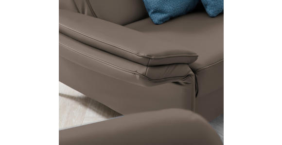 2,5-SITZER Latina in Echtleder Braun   - Schwarz/Braun, Design, Leder/Metall (164/84/99cm) - Dieter Knoll