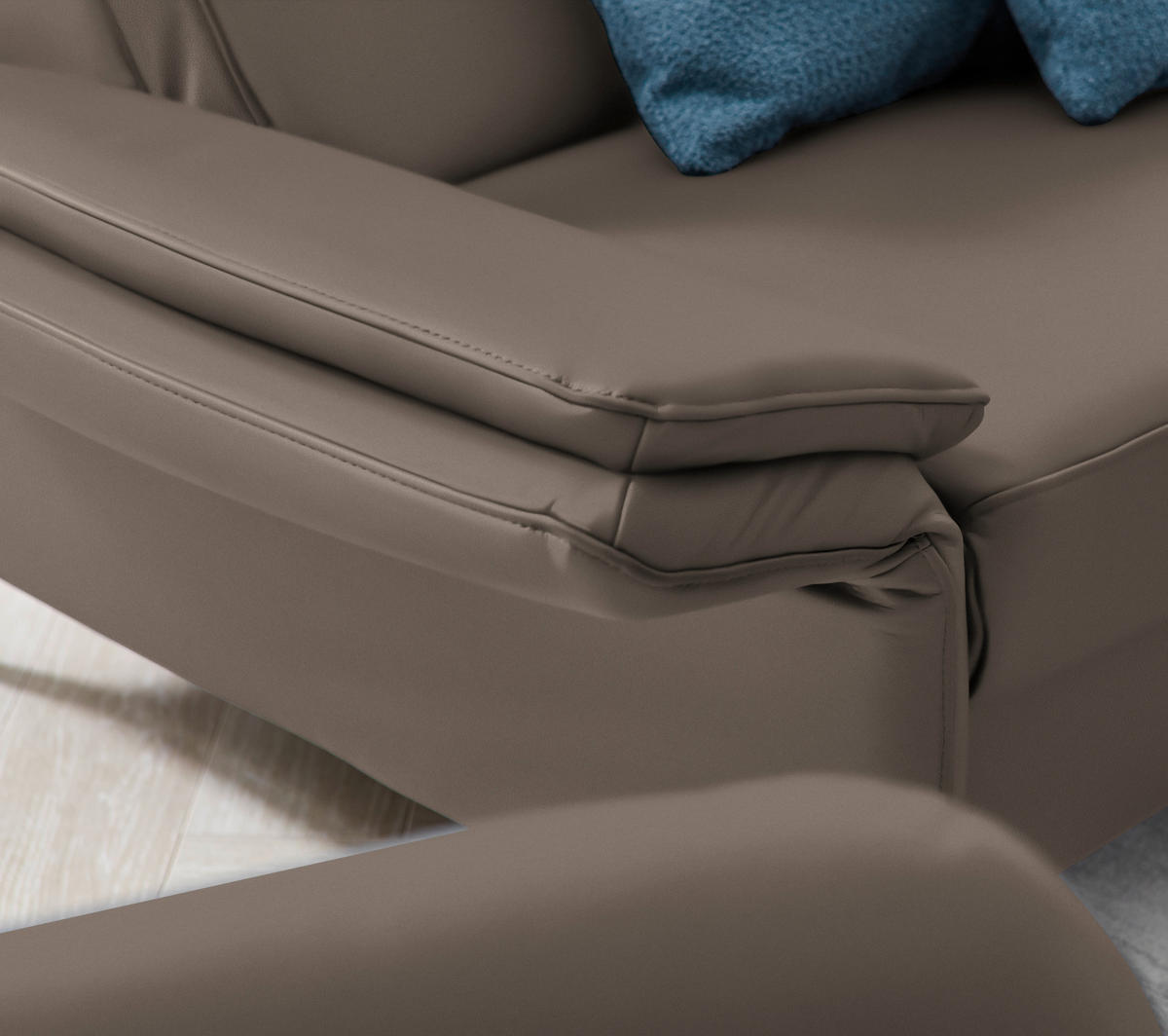2,5-SITZER in Echtleder Braun  - Schwarz/Braun, Design, Leder/Metall (164/84/99cm) - Dieter Knoll