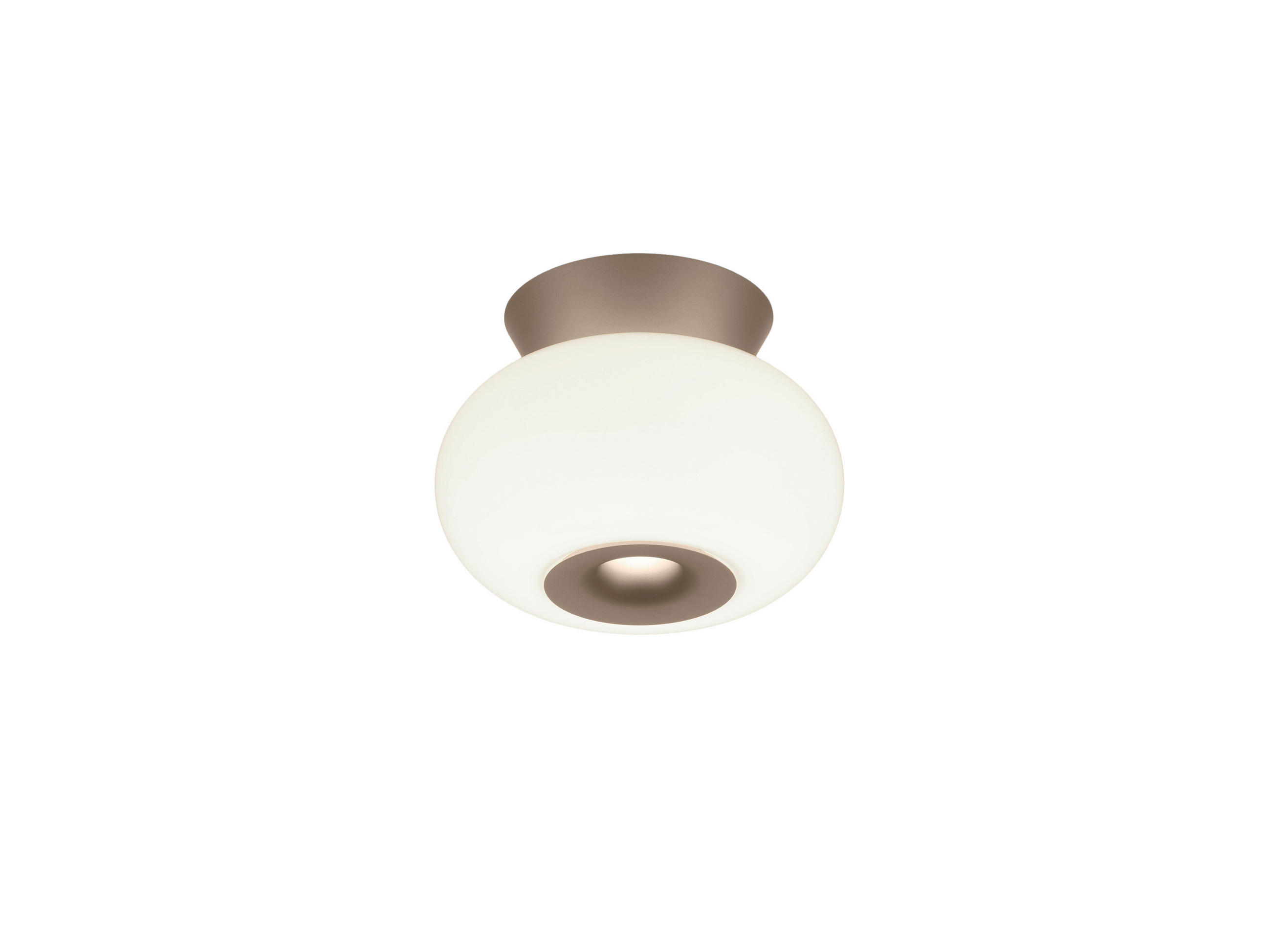 LED-DECKENLEUCHTE Sapo 20/14,5 cm   - Cappuccino, Design, Glas/Metall (20/14,5cm) - Helestra