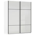 SCHWEBETÜRENSCHRANK 162/223/68 cm 2-türig Weiß  - Schwarz/Weiß, KONVENTIONELL, Glas/Holzwerkstoff (162/223/68cm) - Novel