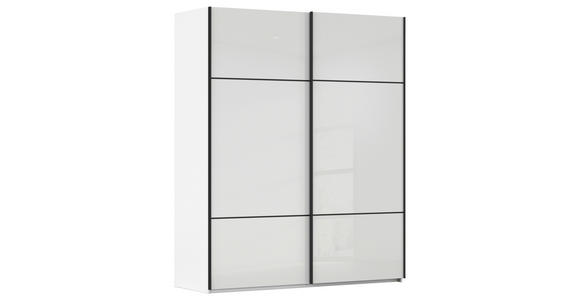 SCHWEBETÜRENSCHRANK 162/223/68 cm 2-türig Weiß - Schwarz/Weiß, KONVENTIONELL, Glas/Holzwerkstoff (162/223/68cm) - Novel