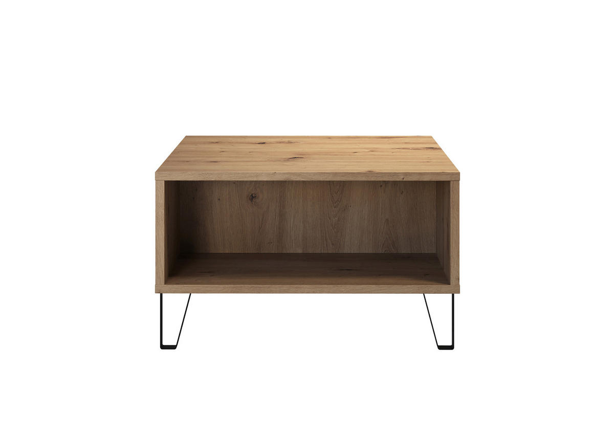 COUCHTISCH 60/60/37 cm TOUCH quadratisch Eiche Artisan  - Schwarz/Eiche Artisan, Design, Holzwerkstoff/Metall (60/60/37cm) - MID.YOU