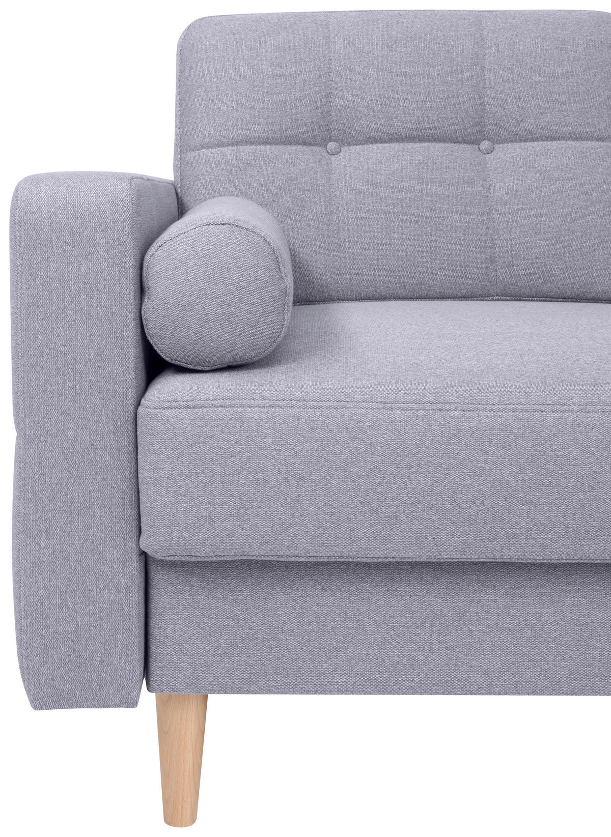 ECKSOFA in Flachgewebe Hellgrau  - Eiche Wotan/Hellgrau, Konventionell, Holz/Textil (242/242cm) - MID.YOU