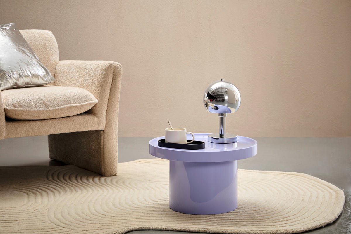 BEISTELLTISCH 50/50/30 cm Lila rund  - Lila, Design, Holzwerkstoff (50/50/30cm) - Novel